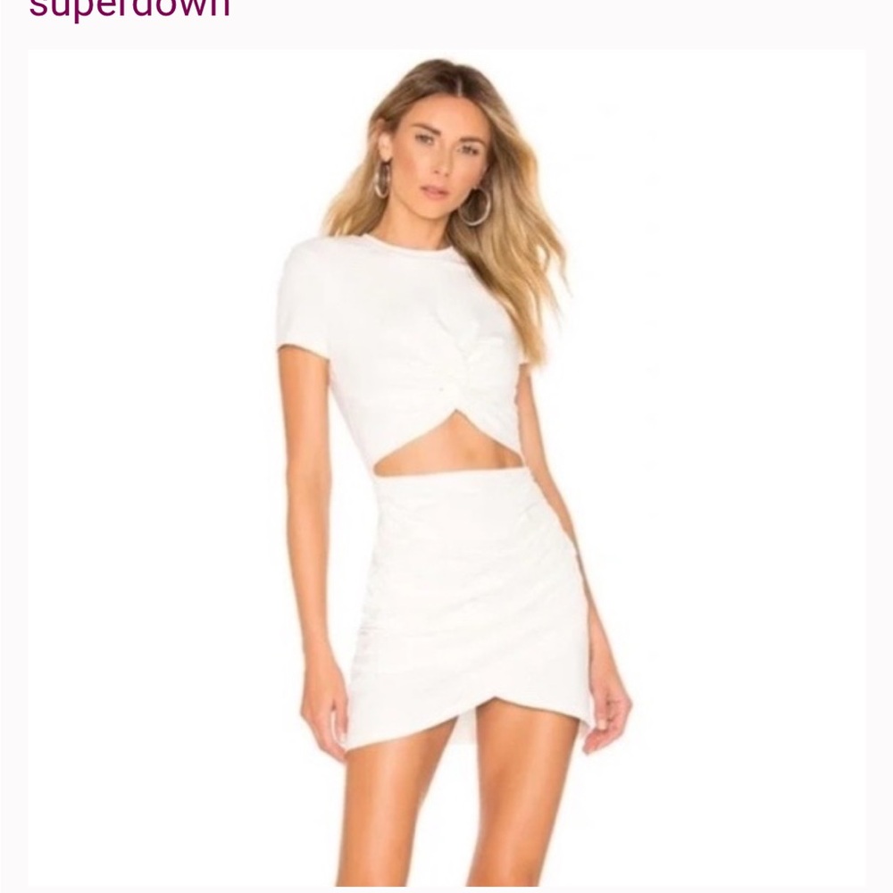 Superdown  Cream Cutout Short Sleeve Dress